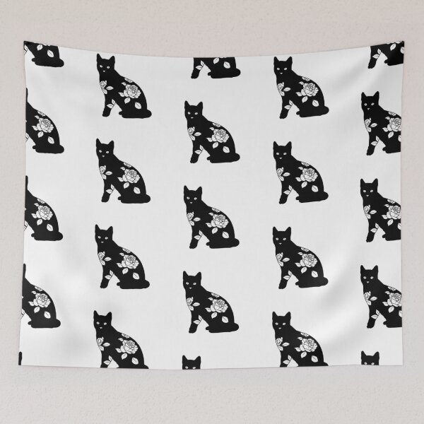 Item preview, Black Cat good luck Cats feline lovers cat flowers designed and sold by Coolstuff4you71.