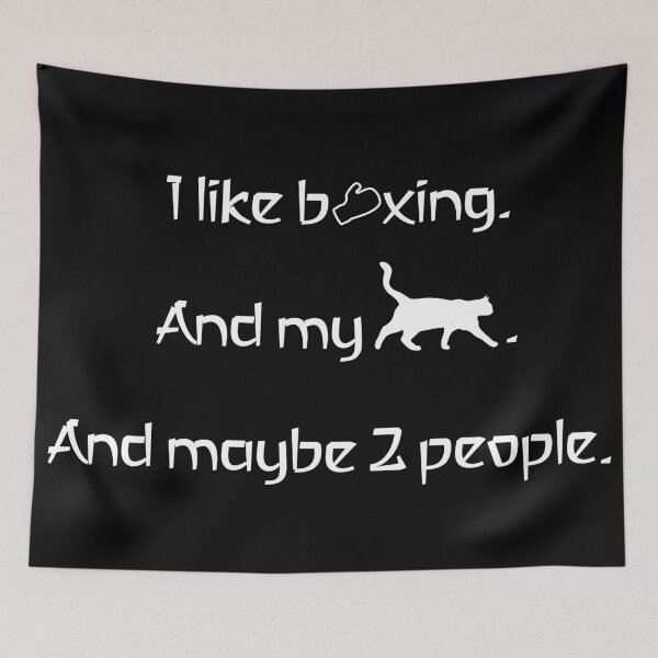Item preview, I like boxing, my cat and 2 people. designed and sold by 2Girls1Shirt.