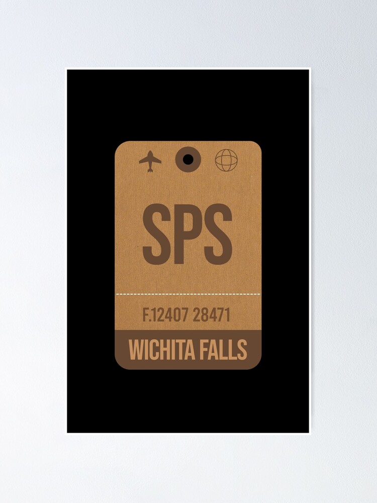"Wichita Falls, TX (SPS) USA Vintage Airport Luggage Tag Gift Idea For