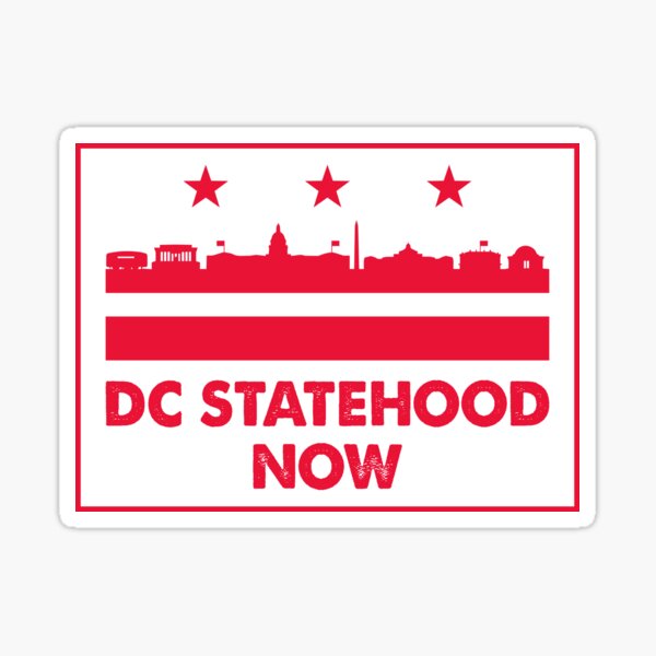 Washington DC statehood now flag landmarks Sticker