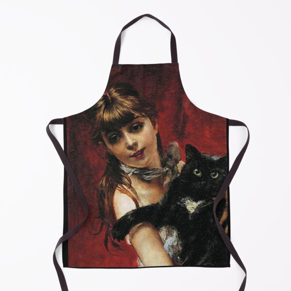 Item preview, Black Cat good luck Cats feline lovers cat with vintage girl designed and sold by Coolstuff4you71.