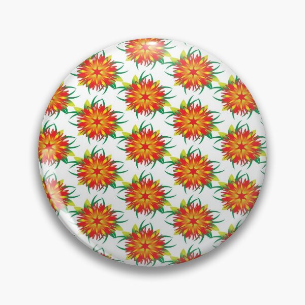 Item preview, Orange and red flower pattern designed and sold by CreativePetlin.
