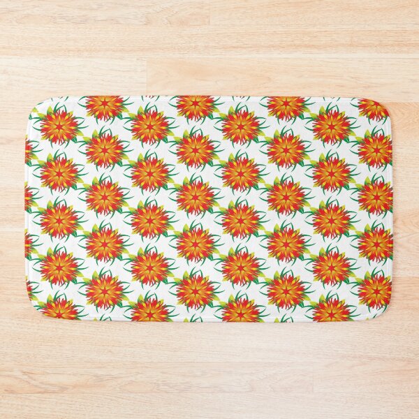 Item preview, Orange and red flower pattern designed and sold by CreativePetlin.