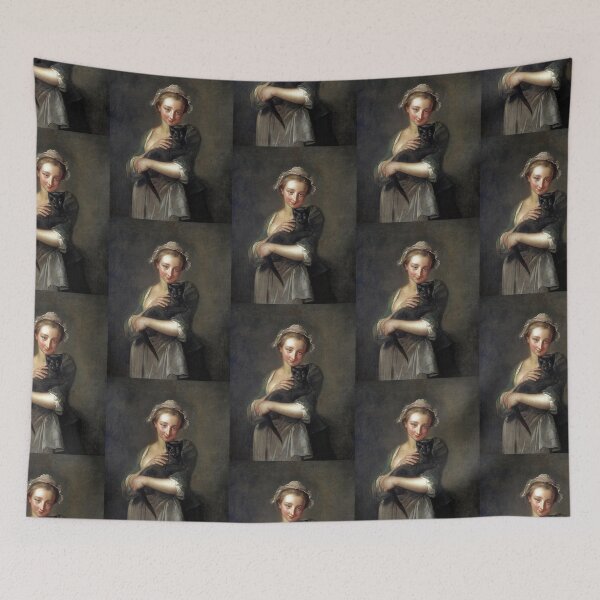 Item preview, Black Cat good luck Cats feline lovers cat with vintage girl designed and sold by Coolstuff4you71.