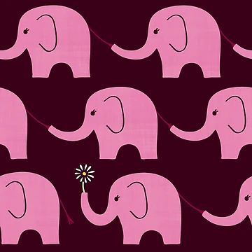 Artwork thumbnail, Elephant Parade on Raspberry by The Wellington Boot