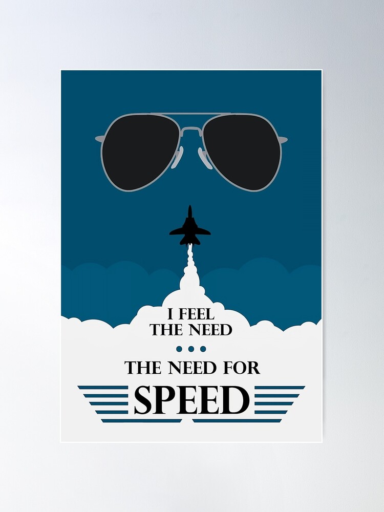 TOP GUN MOVIE - Need For Speed - Digital Printable Art Poster - Simple  Minimalist Typography - Black Text - White Background - Vertical