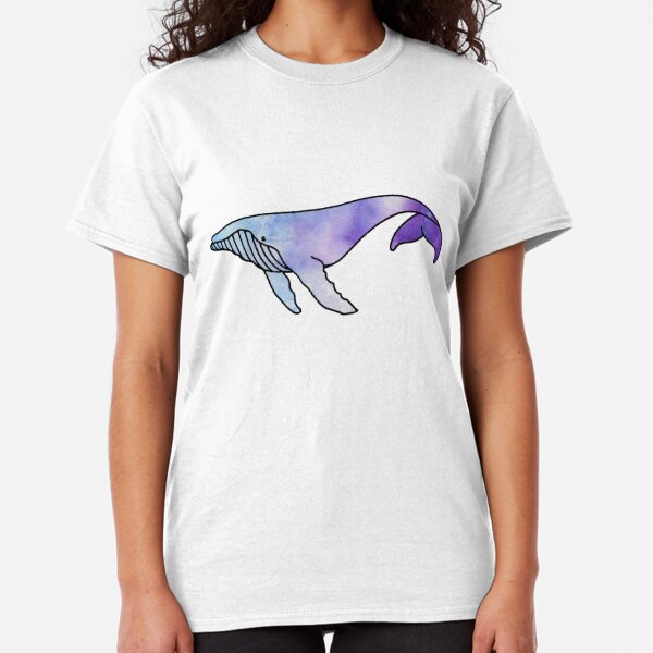 Free whale hipster style all over print cetacean sea ocean blue t-shirt wave