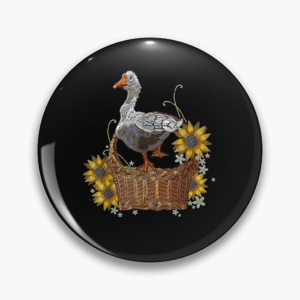 Item preview, Goose In A Wicker Basket With Sunflowers  designed and sold by manidala.