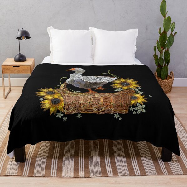 Item preview, Goose In A Wicker Basket With Sunflowers  designed and sold by manidala.