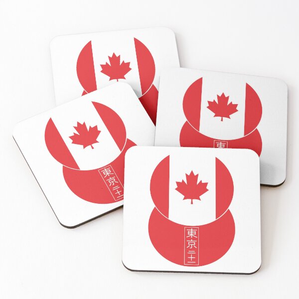 Item preview, Canadian and Japanese flag roundels with Tokyo 21 in Kanji characters designed and sold by Ricogfx.