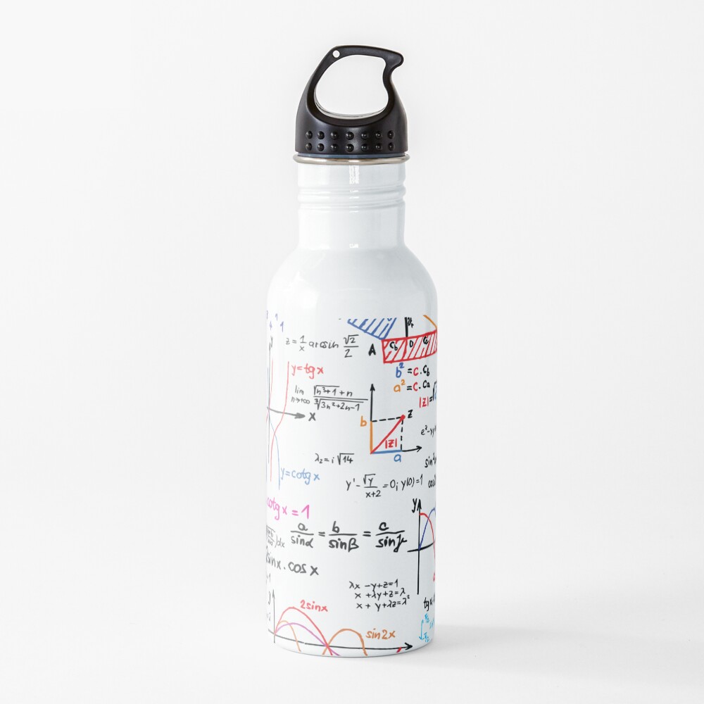 Mathematics Formulas Numbers Water Bottle