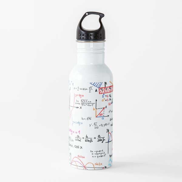 Mathematics Formulas Numbers Water Bottle