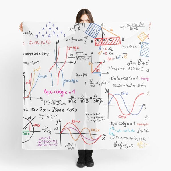 Mathematics Formulas Numbers Scarf