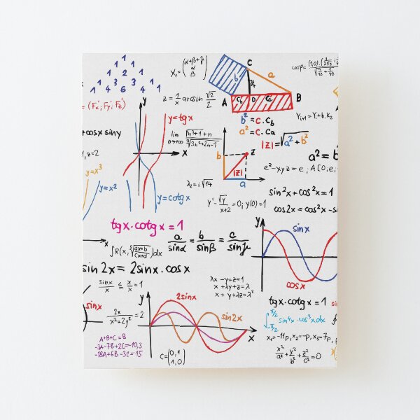 Mathematics Formulas Numbers Wood Mounted Print