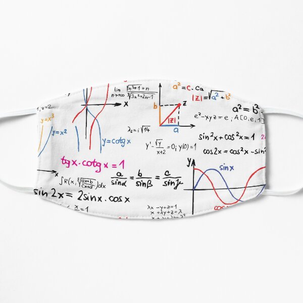 Mathematics Formulas Numbers Flat Mask