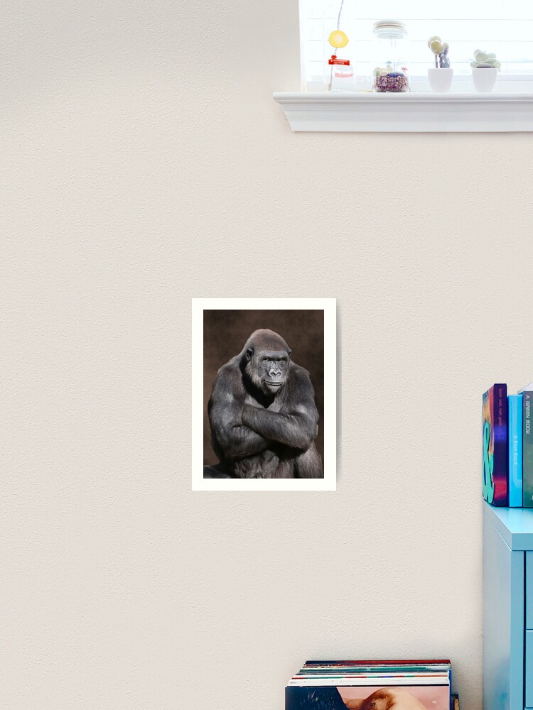 Portrait of a Male Gorilla Throw Pillow for Sale by DebiDalio