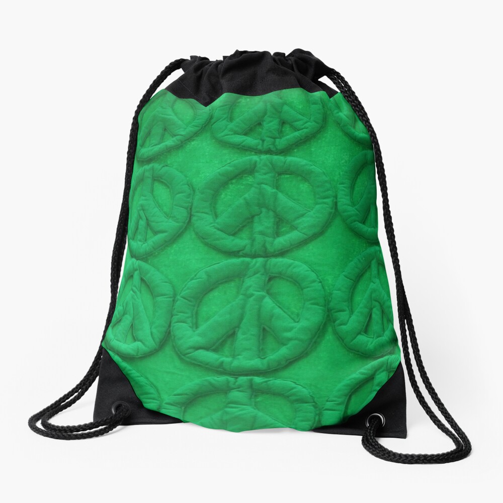 Green peace Drawstring Bag