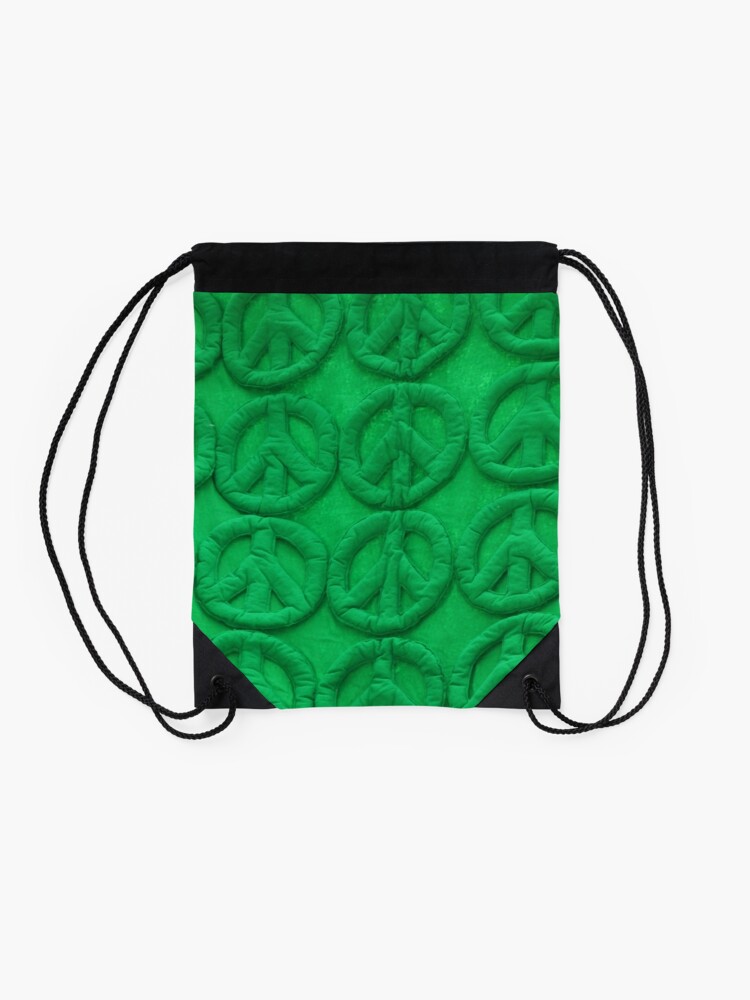 Alternate view of Green peace Drawstring Bag
