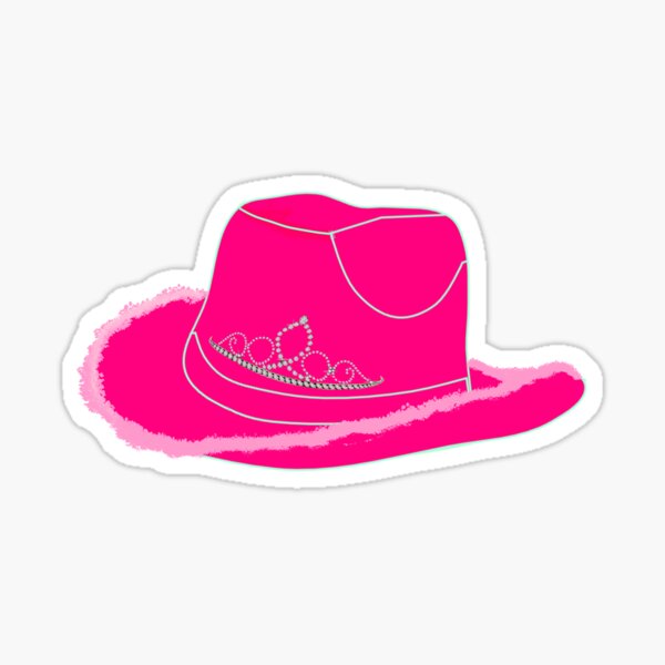 pink glitter cowgirl hat Sticker for Sale by Claire Dougherty