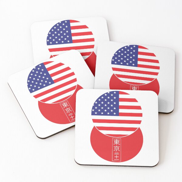 Item preview, USA and Japanese flag roundels with Tokyo 21 in Kanji characters designed and sold by Ricogfx.