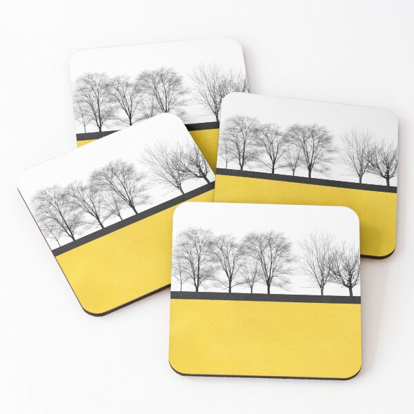 Item preview, Yellow and black leather with black and white trees designed and sold by IONcreatION.