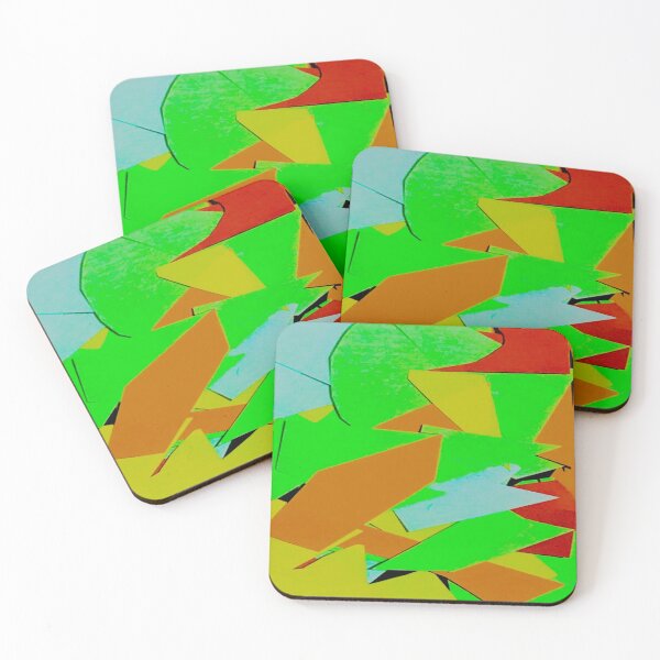 Item preview, Green and other colourful shapes pattern melbroune art designed and sold by TramsmashGuy.
