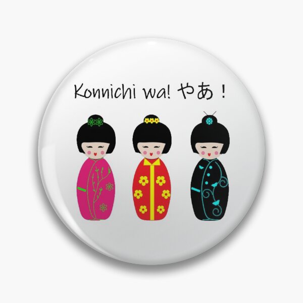 Item preview, Adorable Colorful Konnichiwa Traditional Japanese Kokeshi Dolls designed and sold by beaugence.