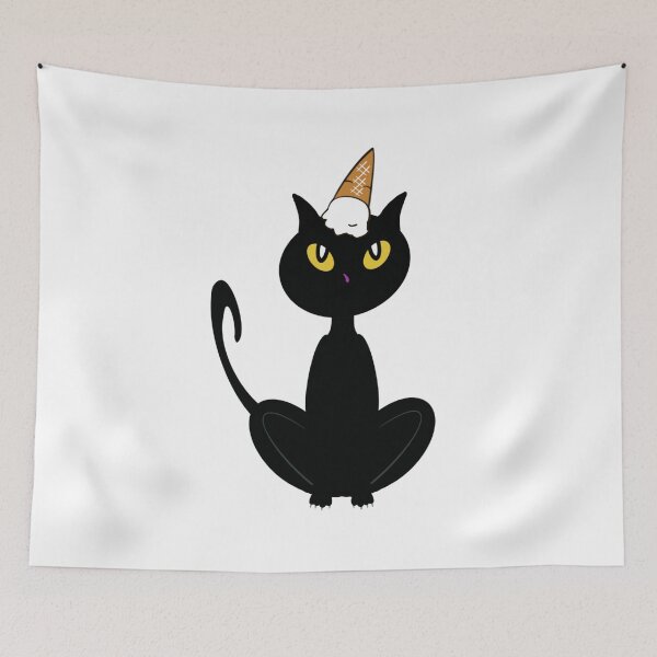 Item preview, Cat with Vanilla Ice Cream on Head designed and sold by BusyMonkeys.