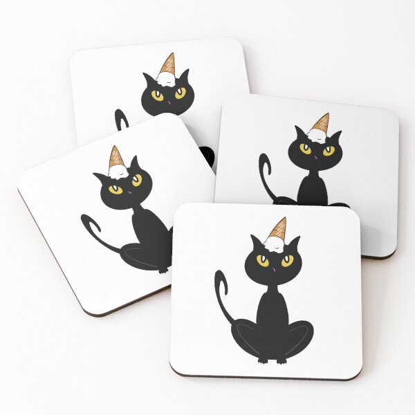 Item preview, Cat with Vanilla Ice Cream on Head designed and sold by BusyMonkeys.