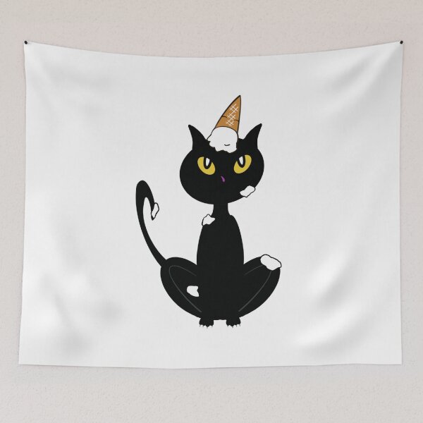 Item preview, Messy Cat with Vanilla Ice Cream on Head designed and sold by BusyMonkeys.
