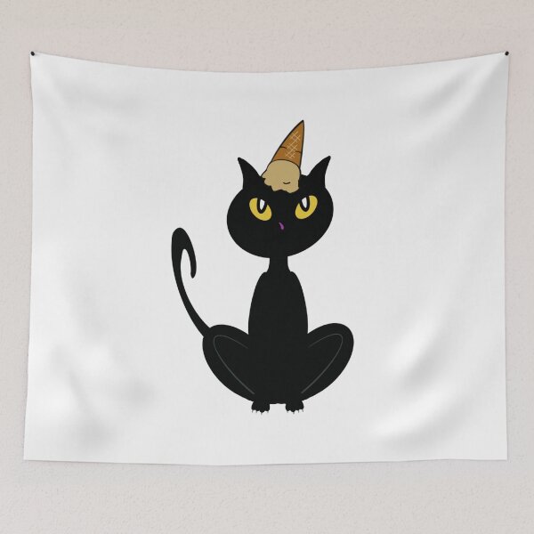 Item preview, Cat with Chocolate Ice Cream on Head designed and sold by BusyMonkeys.