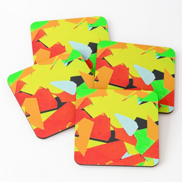 Item preview, Red yellow other colourful shapes pattern melbroune art designed and sold by TramsmashGuy.