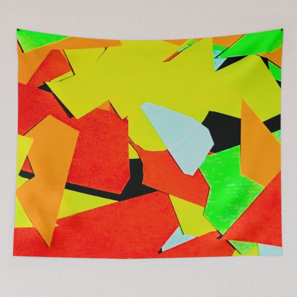 Item preview, Red yellow other colourful shapes pattern melbroune art designed and sold by TramsmashGuy.