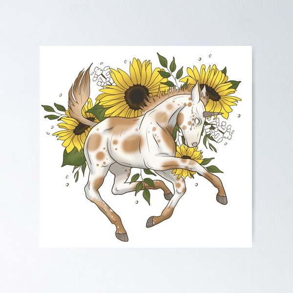 Item preview, Sunflower unicorn horse art designed and sold by Tayastore.