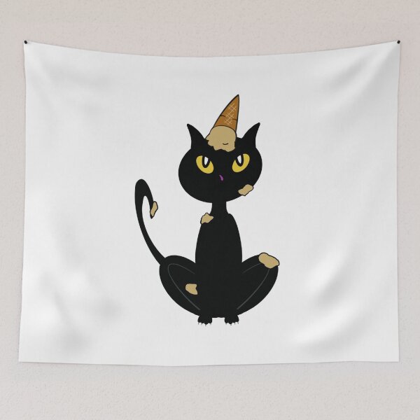 Item preview, Messy Cat with Chocolate Ice Cream on Head designed and sold by BusyMonkeys.
