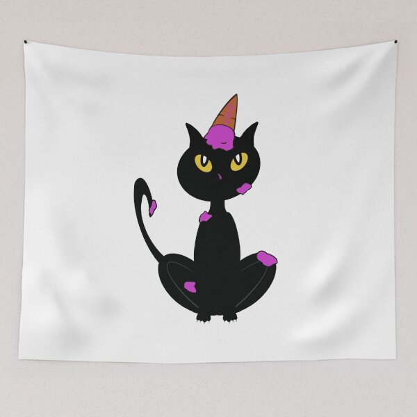 Item preview, Messy Cat with Strawberry Ice Cream on Head designed and sold by BusyMonkeys.