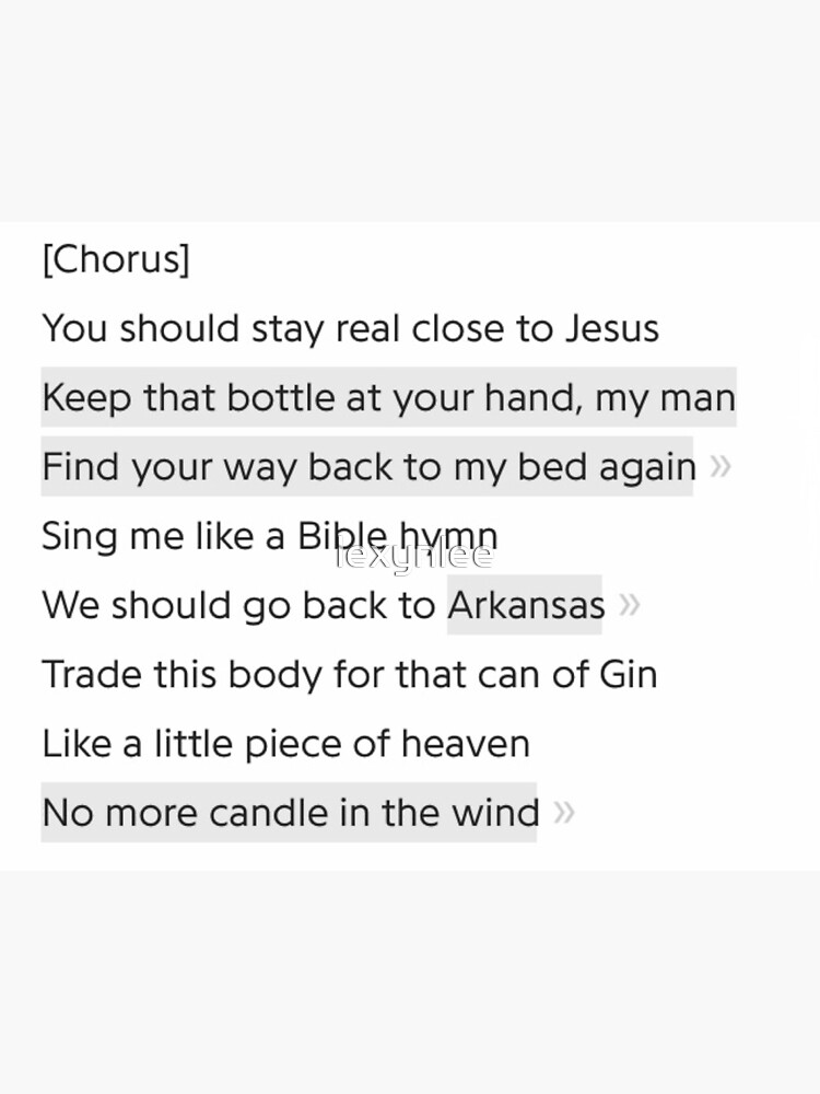 "Tulsa Jesus Freak Lyrics - Lana Del Rey Stickers" Poster by lexynlee | Redbubble