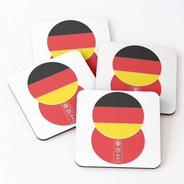 Item preview, German and Japanese flag roundels with Tokyo 21 in Kanji characters designed and sold by Ricogfx.