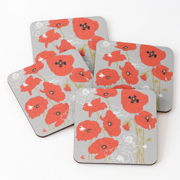 Item preview, Red Poppies and Bees designed and sold by otakurastyle.