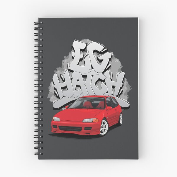 Item preview, Civic EG hatch red with graffiti background designed and sold by ArtyMotive.