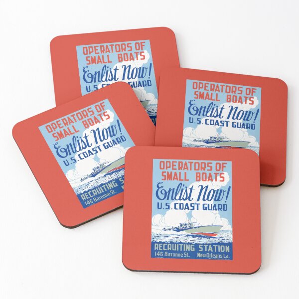 Item preview, Coast Guard Recruiting - Operators Of Small Boats Enlist Now - Circa 1941 designed and sold by warishellstore.