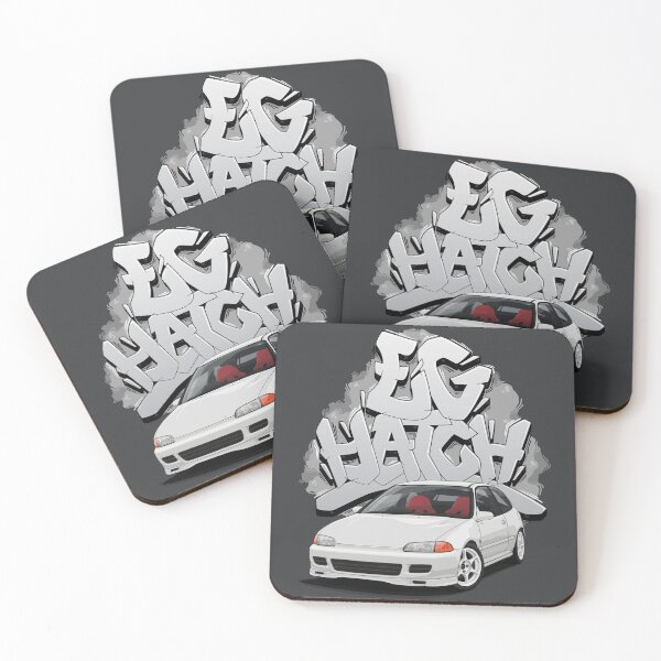 Item preview, Civic EG hatch white with graffiti background designed and sold by ArtyMotive.