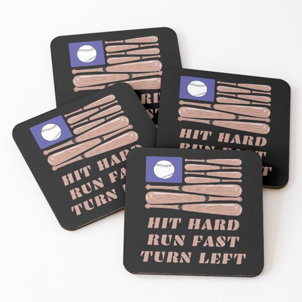 Item preview, Hit Hard Run Fast Turn Left Baseball Bat American Flag designed and sold by liftdesign.
