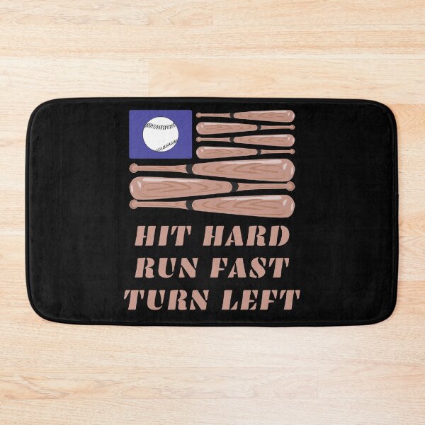 Item preview, Hit Hard Run Fast Turn Left Baseball Bat American Flag designed and sold by liftdesign.