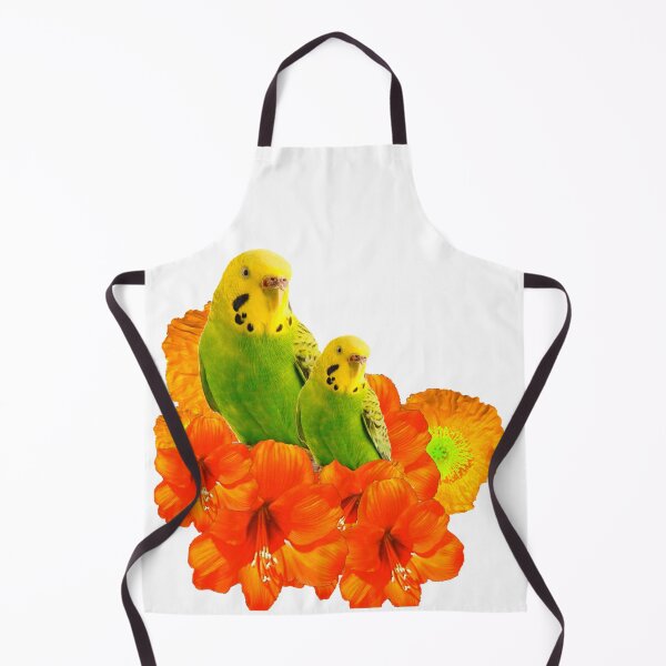 Item preview, TROPICAL FLOWERS GREEN-YELLOW PARAKEETS designed and sold by sharlesart.