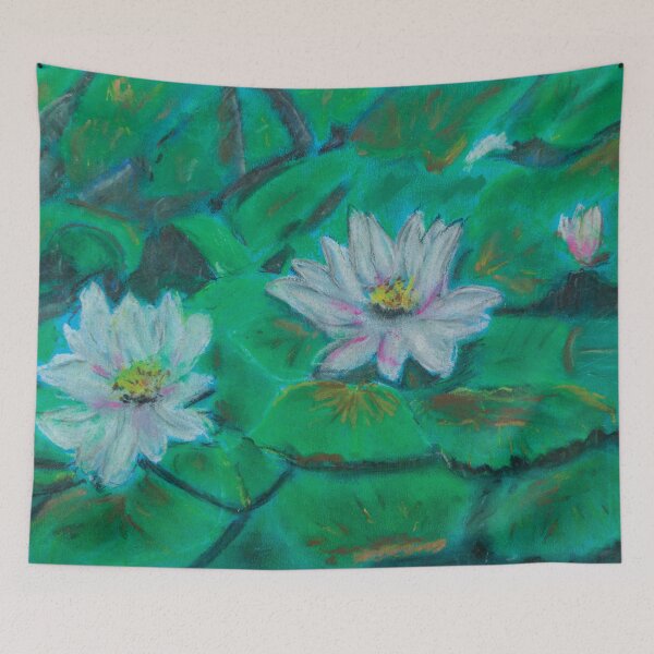 Item preview, Water lilies pastel technique painting designed and sold by pineappledizajn.