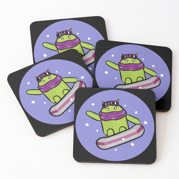 Item preview, Purple Android Surfing in Winter designed and sold by tshirtsandme.