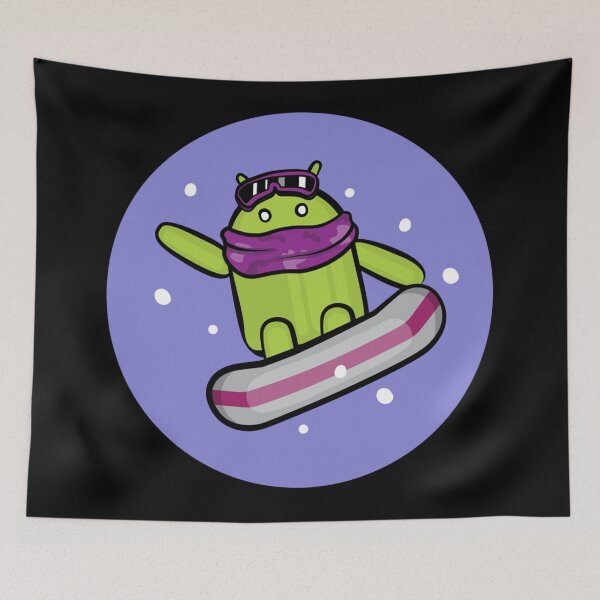 Item preview, Purple Android Surfing in Winter designed and sold by tshirtsandme.