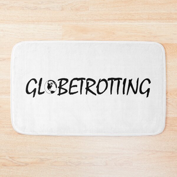 Item preview, Globetrotter Globetrotting with intricate black and white world globe sign black and white minimalistic quote vintage typography designed and sold by Deegital18.