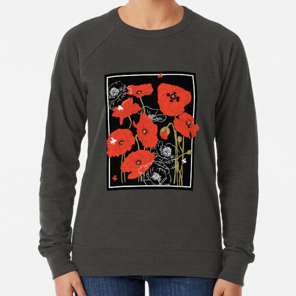 Aperçu de l'œuvre Coquelicots rouges et abeilles créée et vendue par otakurastyle.